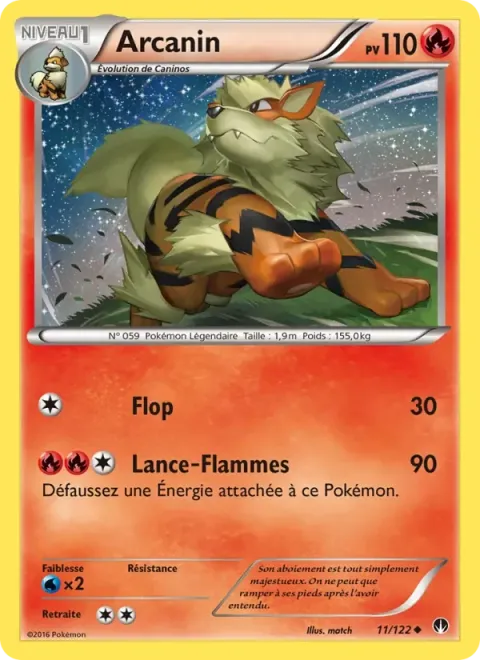 Carte Pokémon Arcanin 011/122, extension Rupture Turbo