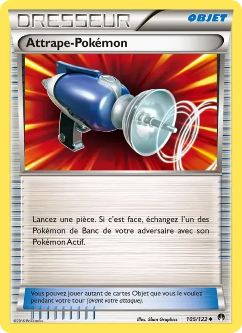 Carte Pokémon Attrape-Pokémon 105/122, extension Rupture Turbo