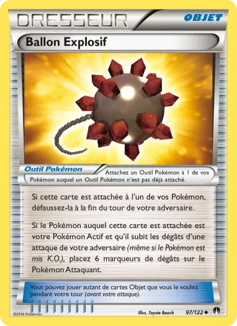 Carte Pokémon Ballon Explosif 097/122, extension Rupture Turbo