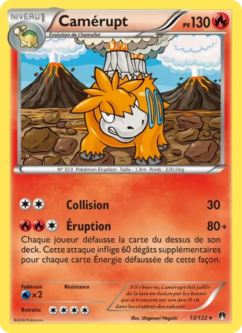 Carte Pokémon Camérupt 013/122, extension Rupture Turbo