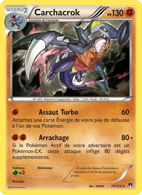 Carte Pokémon Carchacrok 070/122, extension Rupture Turbo