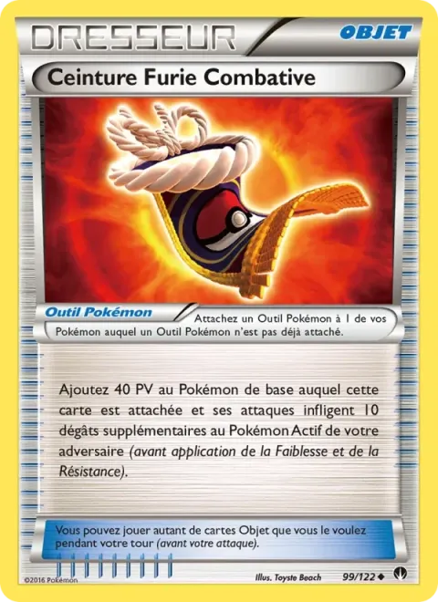 Carte Pokémon Ceinture Furie Combative 099/122, extension Rupture Turbo