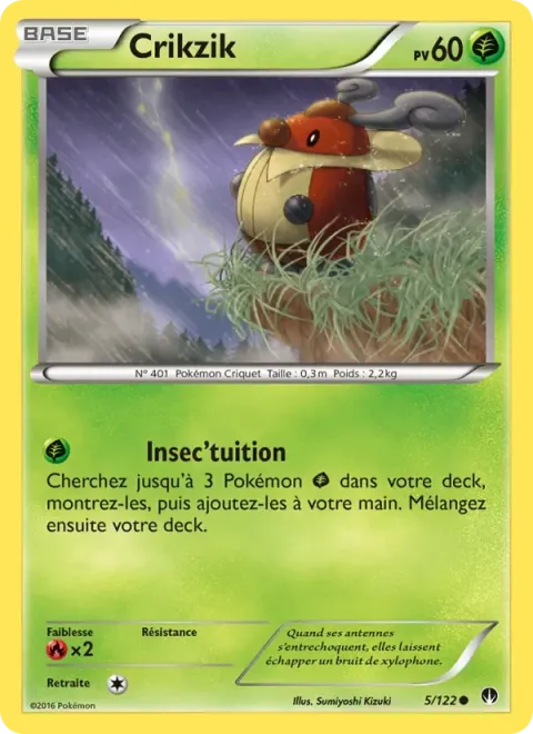 Carte Pokémon Crikzik 005/122, extension Rupture Turbo