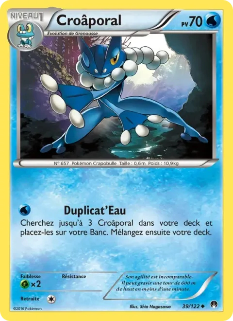 Carte Pokémon Croâporal 039/122, extension Rupture Turbo