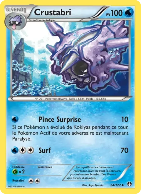 Carte Pokémon Crustabri 024/122, extension Rupture Turbo