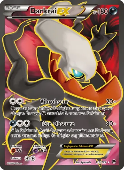 Carte Pokémon Darkrai EX 118/122, extension Rupture Turbo