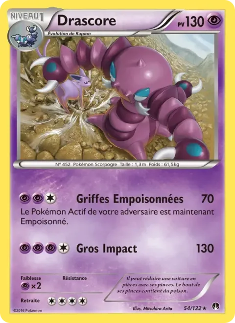 Carte Pokémon Drascore 054/122, extension Rupture Turbo