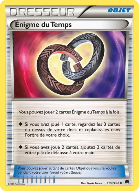Carte Pokémon Énigme du Temps 109/122, extension Rupture Turbo