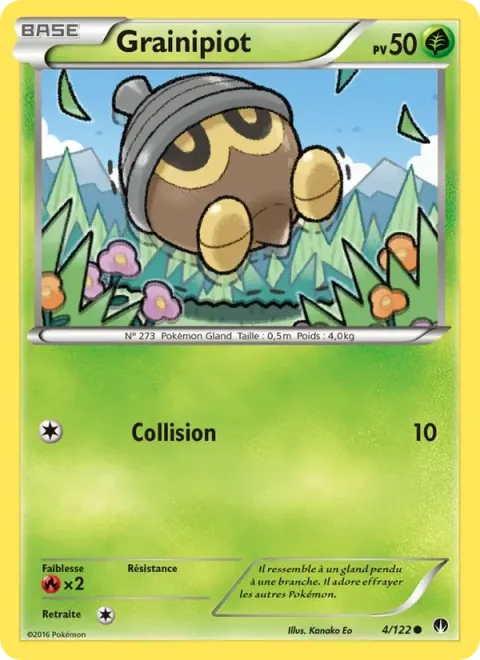 Carte Pokémon Grainipiot 004/122, extension Rupture Turbo