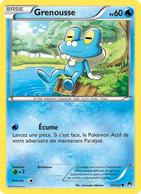 Carte Pokémon Grenousse 038/122, extension Rupture Turbo