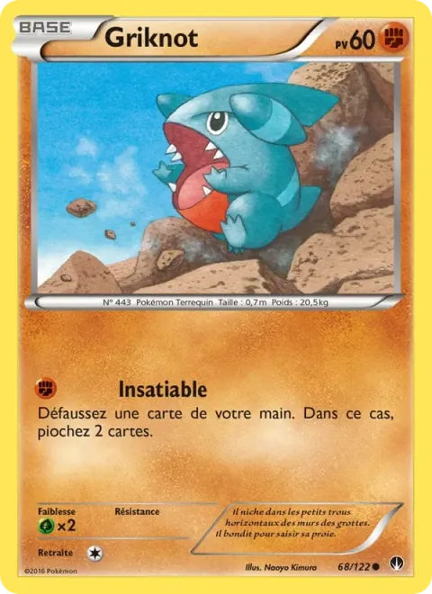 Carte Pokémon Griknot 068/122, extension Rupture Turbo
