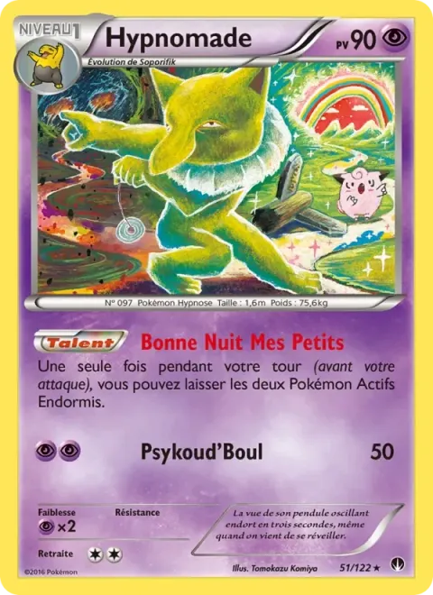 Carte Pokémon Hypnomade 051/122, extension Rupture Turbo