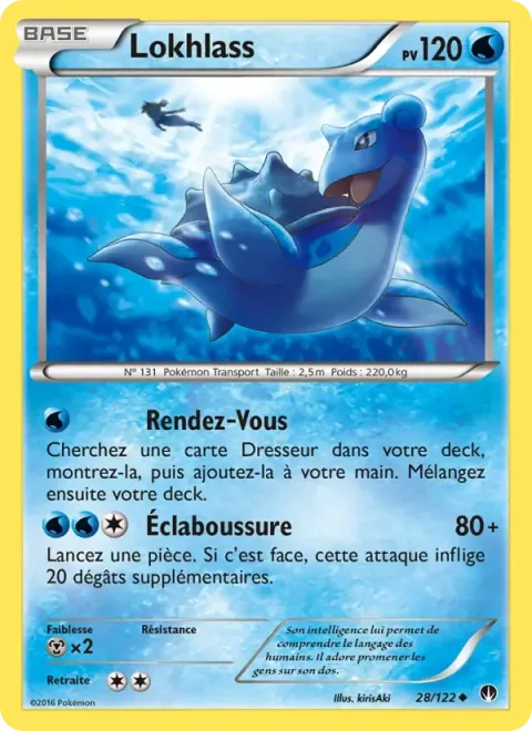 Carte Pokémon Lokhlass 028/122, extension Rupture Turbo