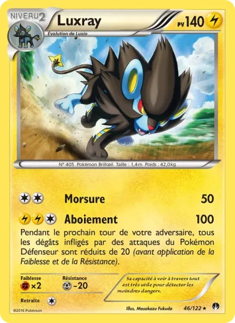 Carte Pokémon Luxray 046/122, extension Rupture Turbo