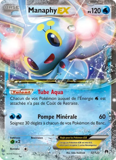 Carte Pokémon Manaphy EX 032/122, extension Rupture Turbo
