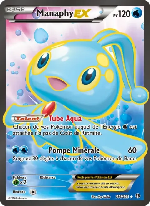 Carte Pokémon Manaphy EX 116/122, extension Rupture Turbo