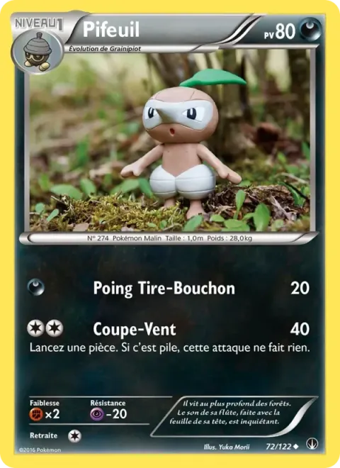 Carte Pokémon Pifeuil 072/122, extension Rupture Turbo