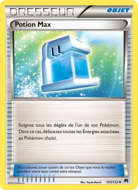 Carte Pokémon Potion Max 103/122, extension Rupture Turbo