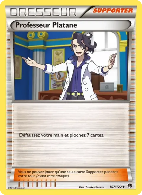 Carte Pokémon Professeur Platane 107/122, extension Rupture Turbo