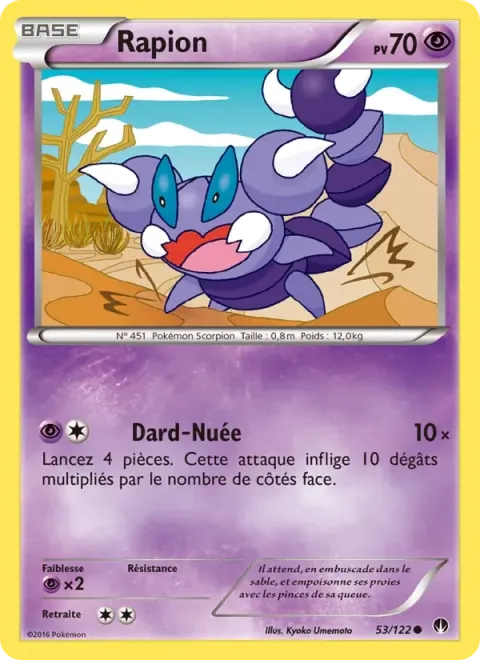 Carte Pokémon Rapion 053/122, extension Rupture Turbo