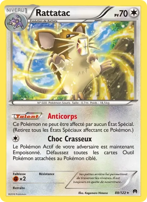 Carte Pokémon Rattatac 088/122, extension Rupture Turbo