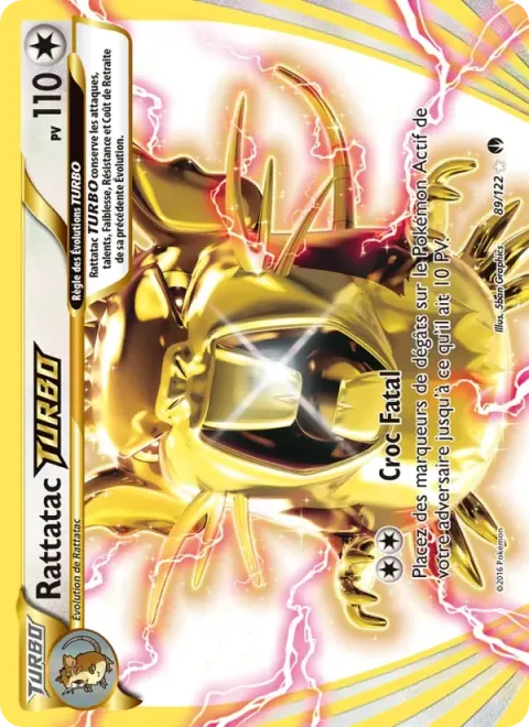 Carte Pokémon Rattatac TURBO 089/122, extension Rupture Turbo