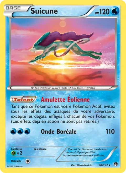 Carte Pokémon Suicune 030/122, extension Rupture Turbo
