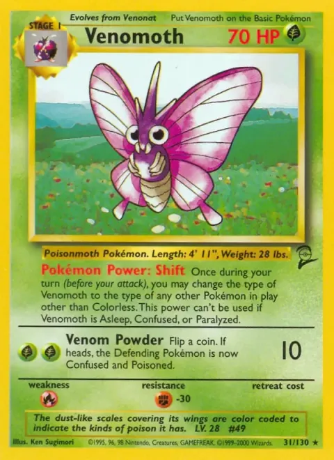 Carte Pokémon Aéromite 031/130, extension Set de Base 2 (sortie anglaise)