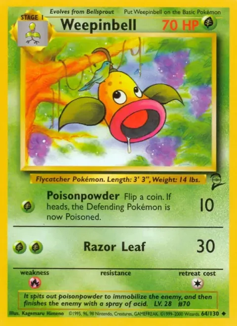 Carte Pokémon Boustiflor 064/130, extension Set de Base 2 (sortie anglaise)