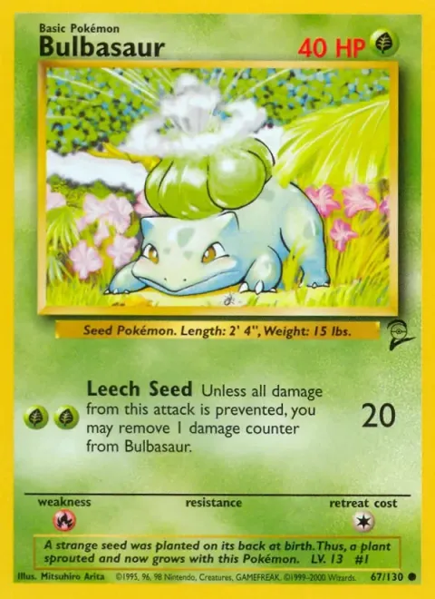 Carte Pokémon Bulbizarre 067/130, extension Set de Base 2 (sortie anglaise)