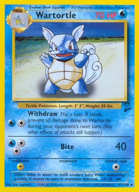 Carte Pokémon Carabaffe 063/130, extension Set de Base 2 (sortie anglaise)