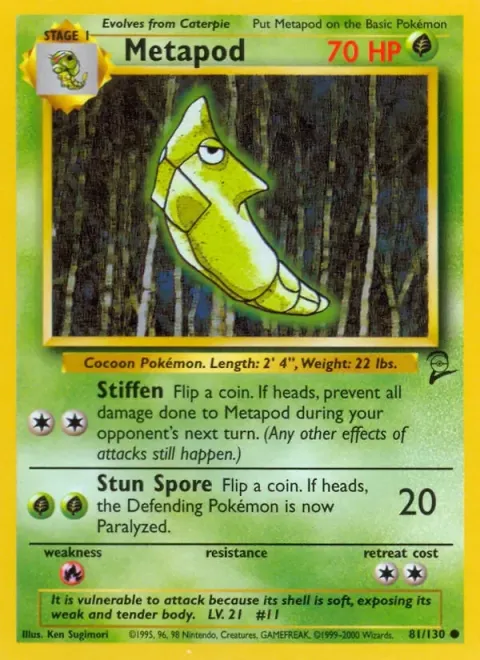 Carte Pokémon Chrysacier 081/130, extension Set de Base 2 (sortie anglaise)