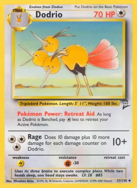 Carte Pokémon Dodrio 037/130, extension Set de Base 2 (sortie anglaise)