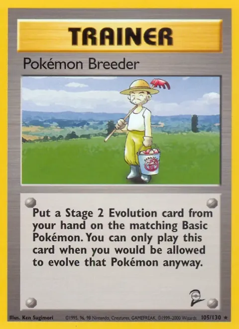 Carte Pokémon Éleveur de Pokémon 105/130, extension Set de Base 2 (sortie anglaise)
