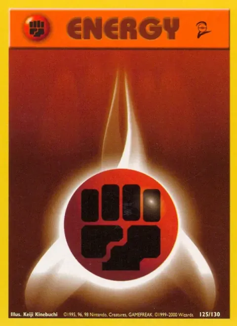 Carte Pokémon Énergie Combat 125/130, extension Set de Base 2 (sortie anglaise)
