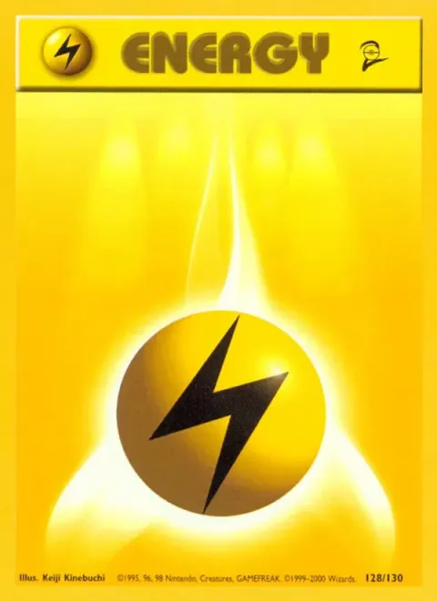 Carte Pokémon Énergie Électrique 128/130, extension Set de Base 2 (sortie anglaise)