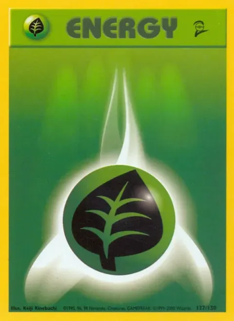 Carte Pokémon Énergie Plante 127/130, extension Set de Base 2 (sortie anglaise)