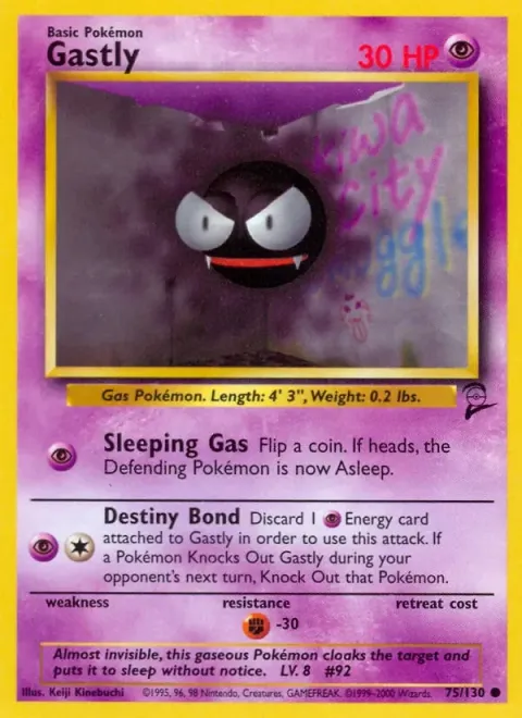 Carte Pokémon Fantominus 075/130, extension Set de Base 2 (sortie anglaise)