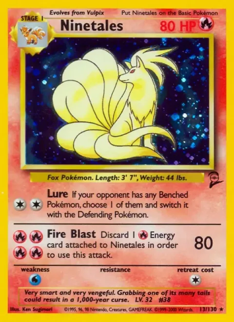 Carte Pokémon Feunard 013/130, extension Set de Base 2 (sortie anglaise)
