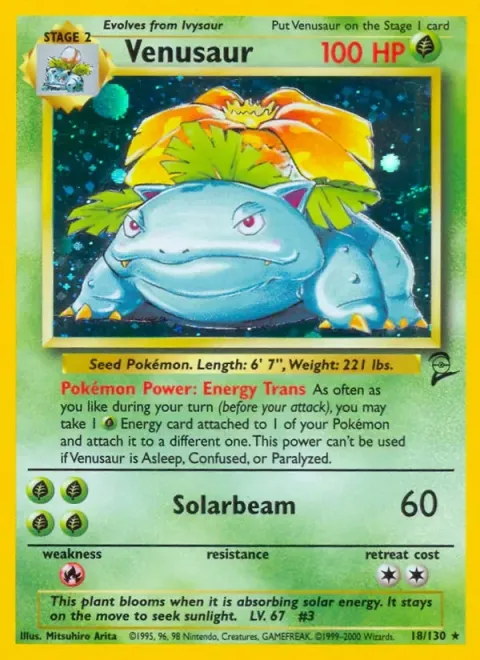 Carte Pokémon Florizarre 018/130, extension Set de Base 2 (sortie anglaise)