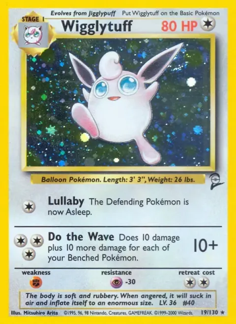 Carte Pokémon Grodoudou 019/130, extension Set de Base 2 (sortie anglaise)