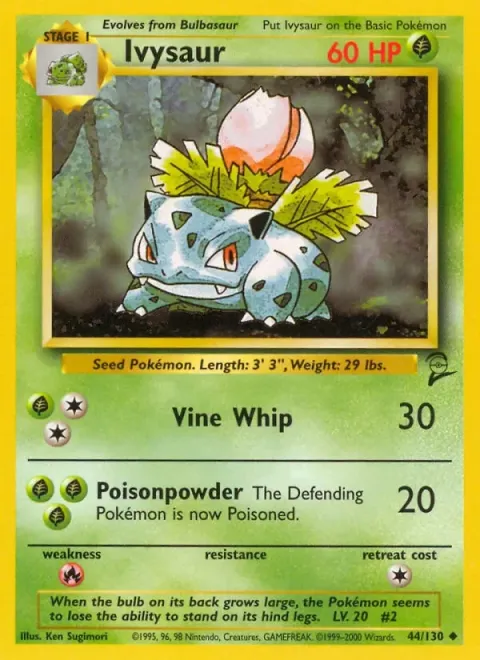 Carte Pokémon Herbizarre 044/130, extension Set de Base 2 (sortie anglaise)