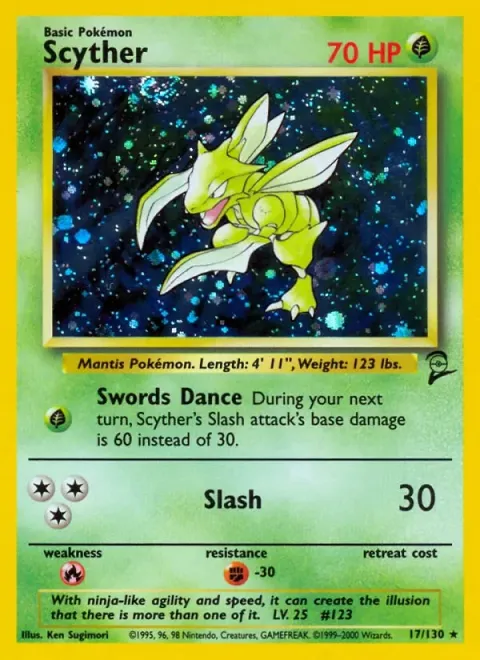 Carte Pokémon Insécateur 017/130, extension Set de Base 2 (sortie anglaise)