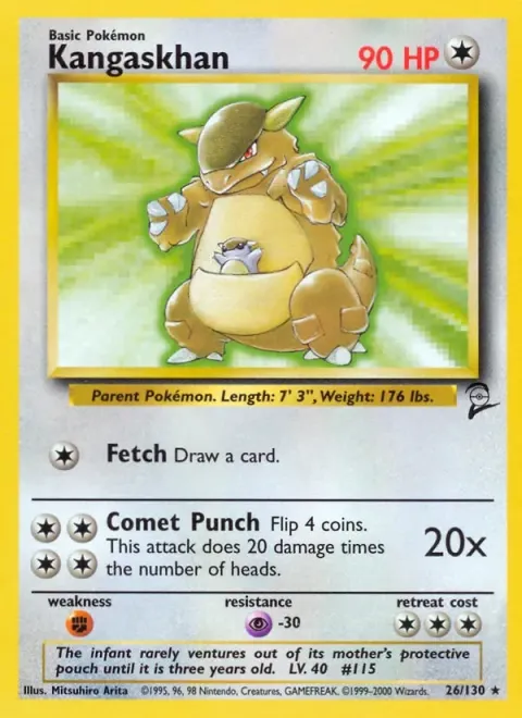 Carte Pokémon Kangourex 026/130, extension Set de Base 2 (sortie anglaise)