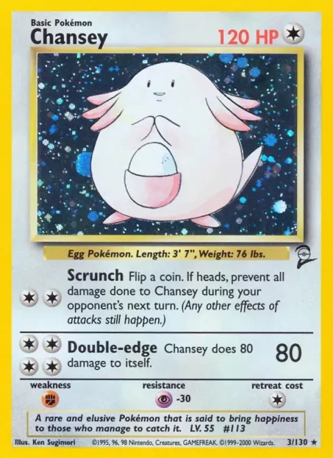 Carte Pokémon Leveinard 003/130, extension Set de Base 2 (sortie anglaise)