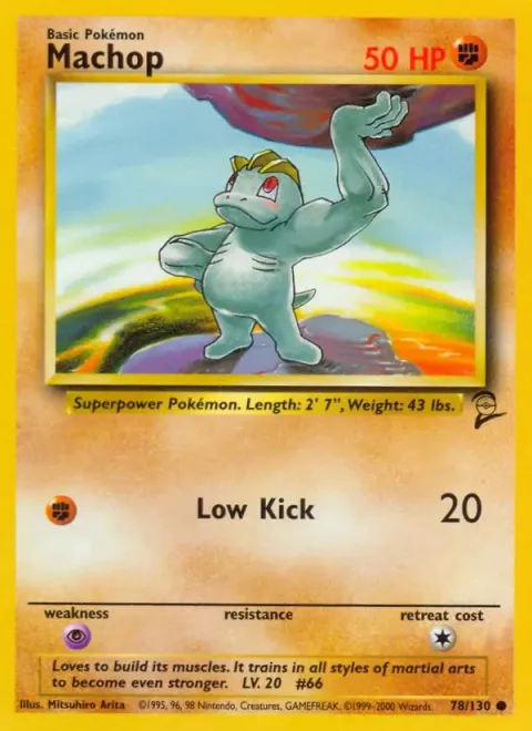 Carte Pokémon Machoc 078/130, extension Set de Base 2 (sortie anglaise)
