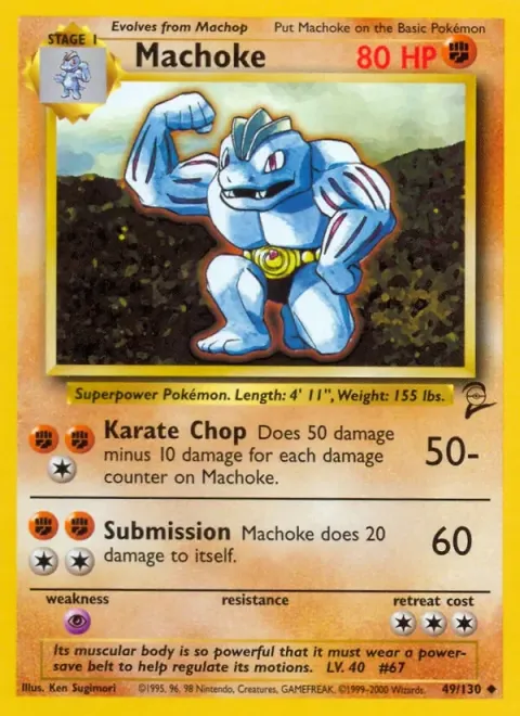 Carte Pokémon Machopeur 049/130, extension Set de Base 2 (sortie anglaise)