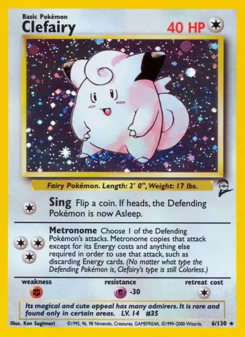 Carte Pokémon Mélofée 006/130, extension Set de Base 2 (sortie anglaise)