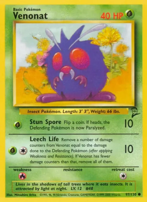 Carte Pokémon Mimitoss 097/130, extension Set de Base 2 (sortie anglaise)