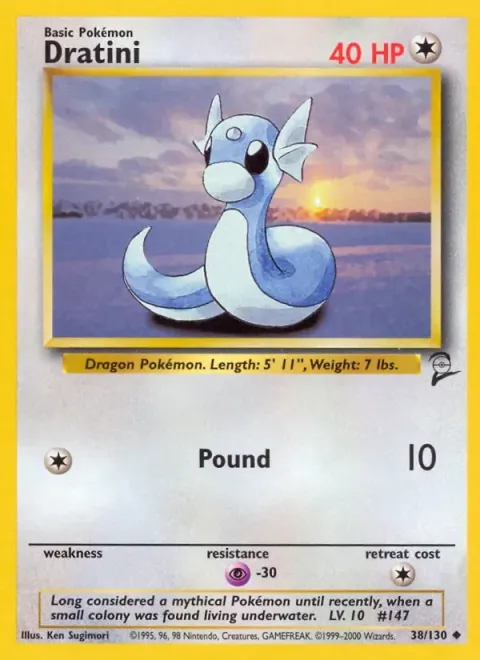 Carte Pokémon Minidraco 038/130, extension Set de Base 2 (sortie anglaise)